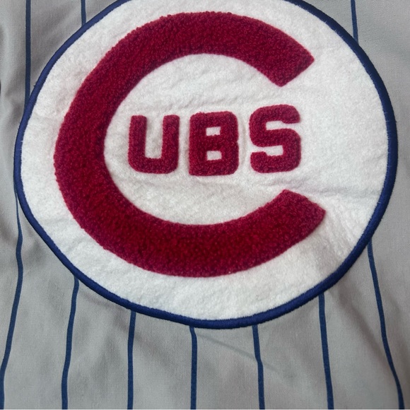Chicago Cubs Majestic Cooperstown Collection Pinstripe Jacket Mens Size Large - Picture 7 of 16